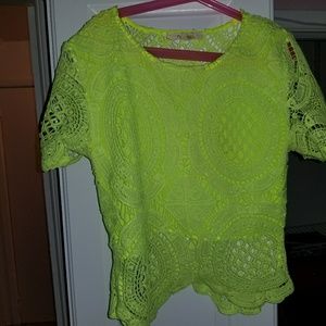 Neon Green yellow Crop Top!!